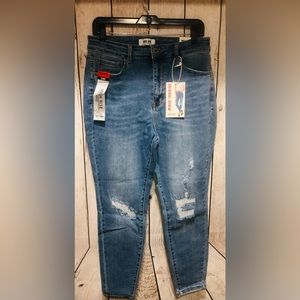 Original Denim Wax Jean Size 14 Light Wash High Rise Ankle Skinny 30 W I 27